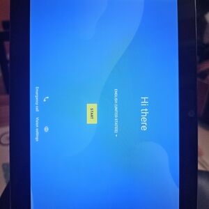 Sleek Black Tablet with Vibrant Blue Display